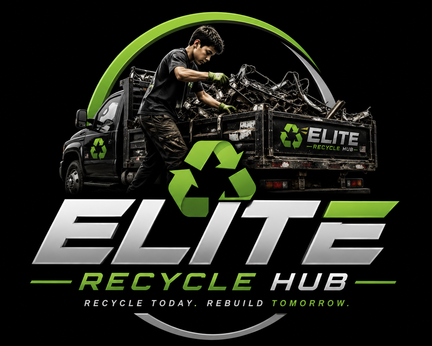Elite Recycle Hub truck and recycling crew